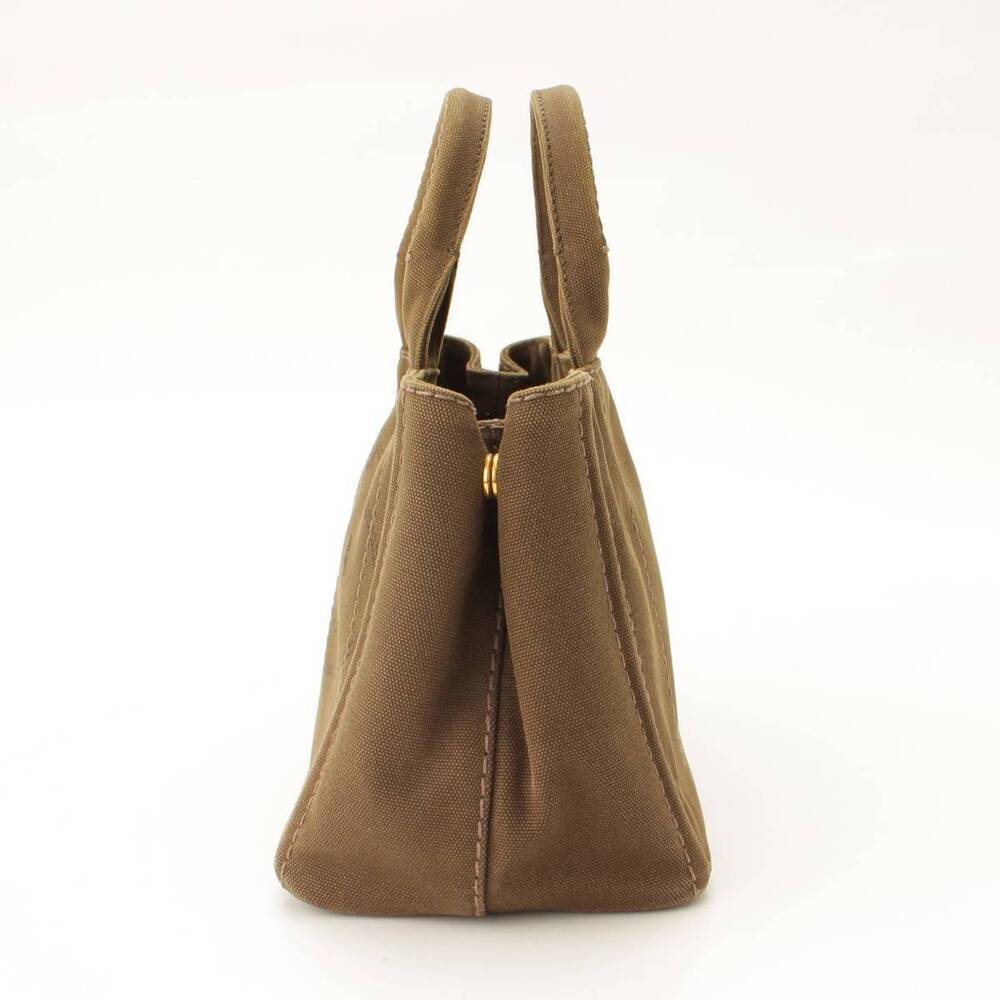 Prada Canapa Canvas Tote Bag Handbag Khaki Green - Picture 3 of 10
